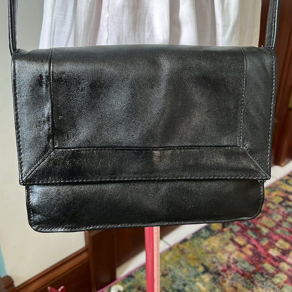 Coletta  Crossbody bag  shoulder bag  Black Genuine leather  With wallet/mirror - Picture 1 of 15